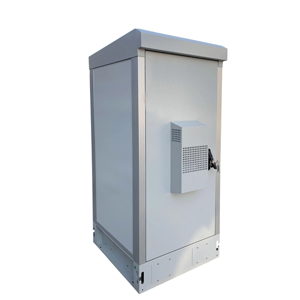 The electrical distribution box is on the left side of the entrance 